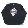 GILDAN Mens Black Lockhart Lions Baseball Graphic T-Shirt XL Long Sleeve Crew