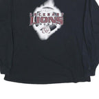 GILDAN Mens Black Lockhart Lions Baseball Graphic T-Shirt XL Long Sleeve Crew