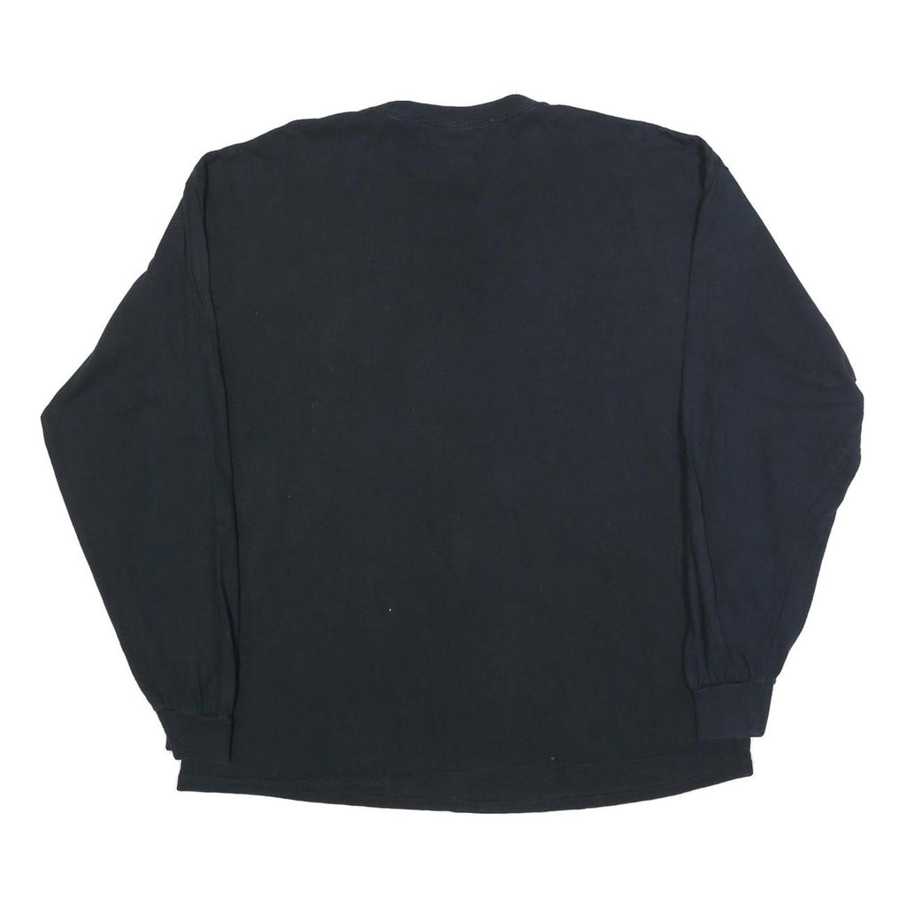 GILDAN Mens Black Lockhart Lions Baseball Graphic T-Shirt XL Long Sleeve Crew