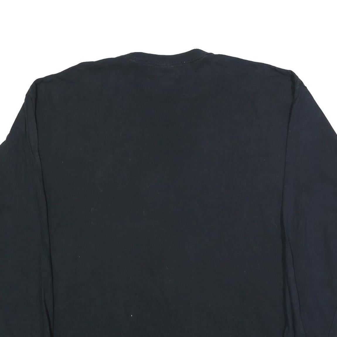 GILDAN Mens Black Lockhart Lions Baseball Graphic T-Shirt XL Long Sleeve Crew