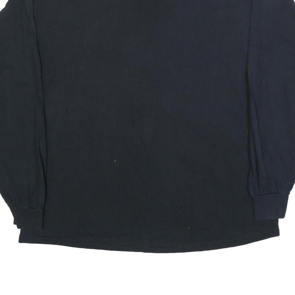 GILDAN Mens Black Lockhart Lions Baseball Graphic T-Shirt XL Long Sleeve Crew