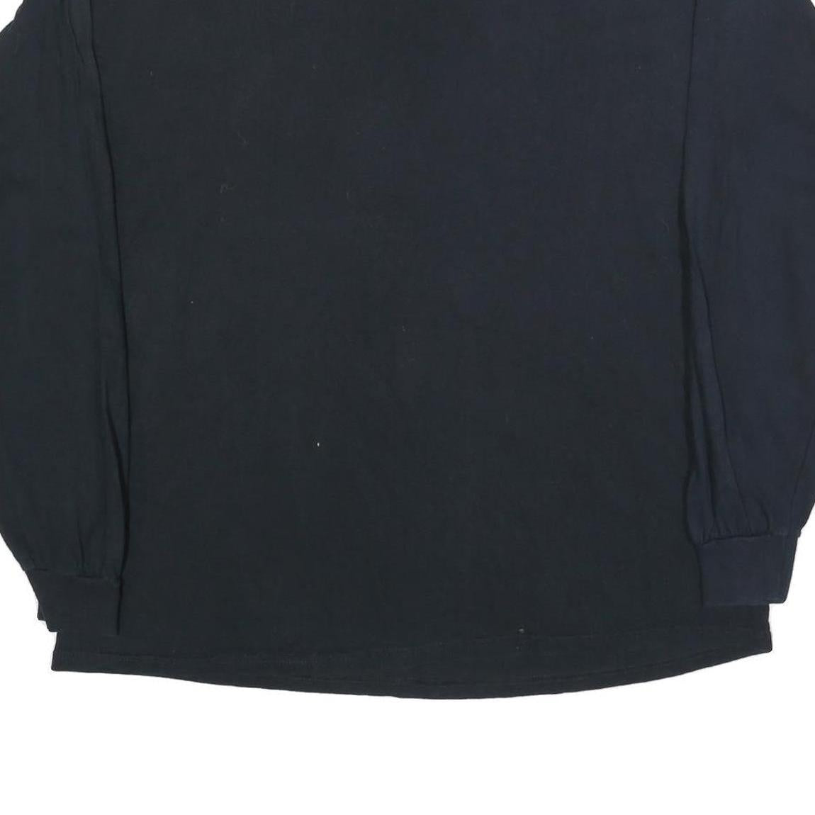 GILDAN Mens Black Lockhart Lions Baseball Graphic T-Shirt XL Long Sleeve Crew