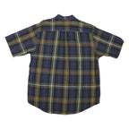 NAUTICA Mens Blue Green & Orange Check Shirt L Casual Button Down Cotton Blend