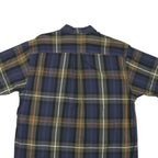 NAUTICA Mens Blue Green & Orange Check Shirt L Casual Button Down Cotton Blend