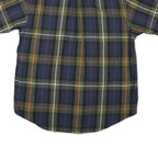 NAUTICA Mens Blue Green & Orange Check Shirt L Casual Button Down Cotton Blend