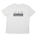 EA7 EMPORIO ARMANI Boys White Logo Graphic T-Shirt L Short Sleeve Crew Neck