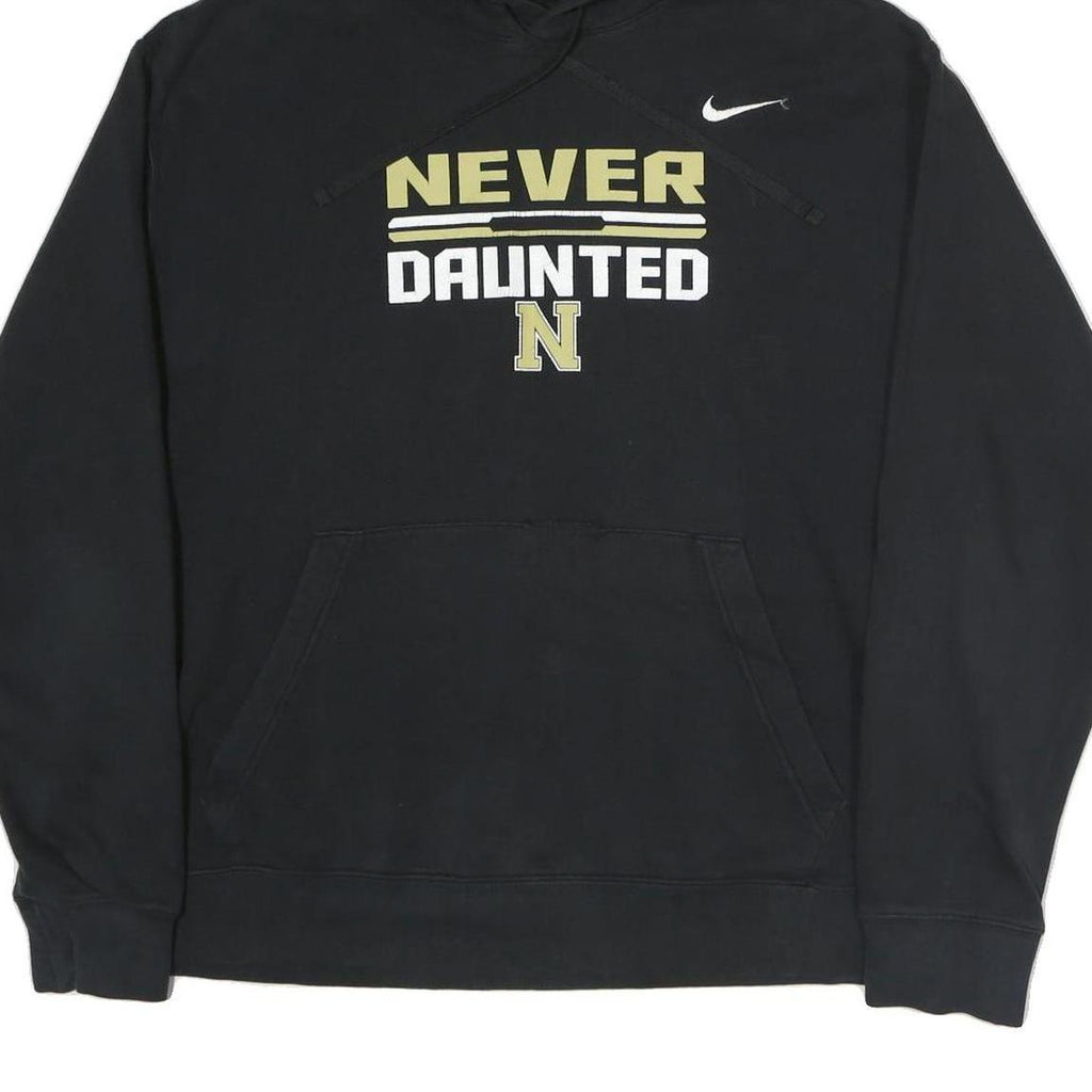 NIKE Mens Black Never Daunted Pullover Hoodie L Cotton Comfort Style