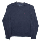 TOMMY HILFIGER Mens Jumper Blue Tight Knit L