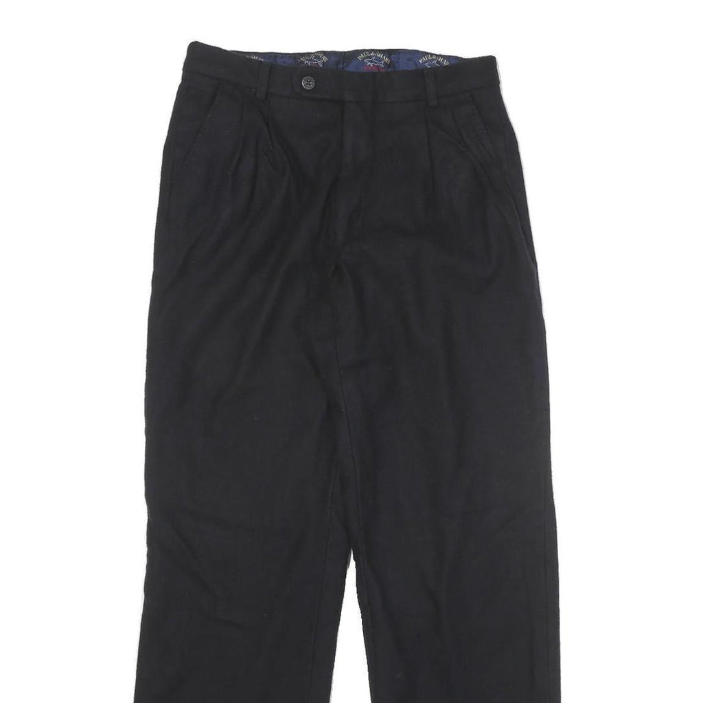 PAUL & SHARK Mens Wool Blend Black Regular Fit Straight Leg Trousers W27 L30