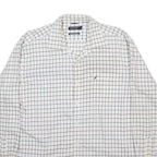 NAUTICA Mens White Blue & Red Checked Shirt XL Cotton Long Sleeve Classic Fit