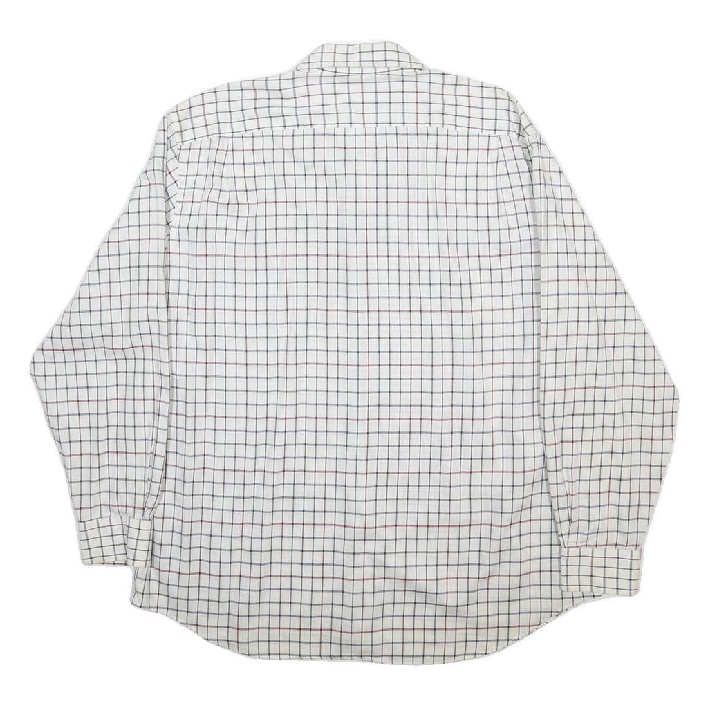 NAUTICA Mens White Blue & Red Checked Shirt XL Cotton Long Sleeve Classic Fit