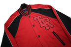 TRUE RELIGION Mens Red & Black Varsity Jacket M Cotton Button Bomber Style
