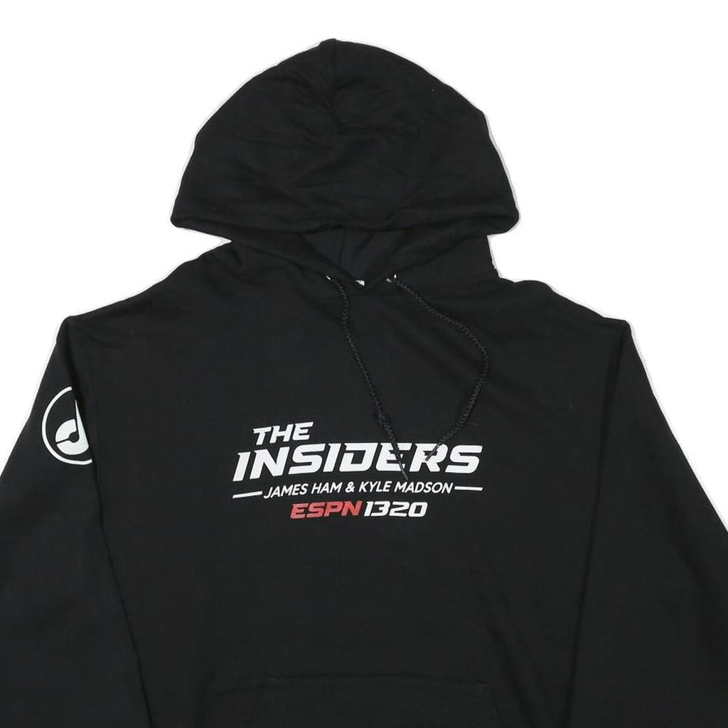 CHAMPION Mens Black The Insiders ESPN 1320 Pullover Hoodie L Cotton Blend