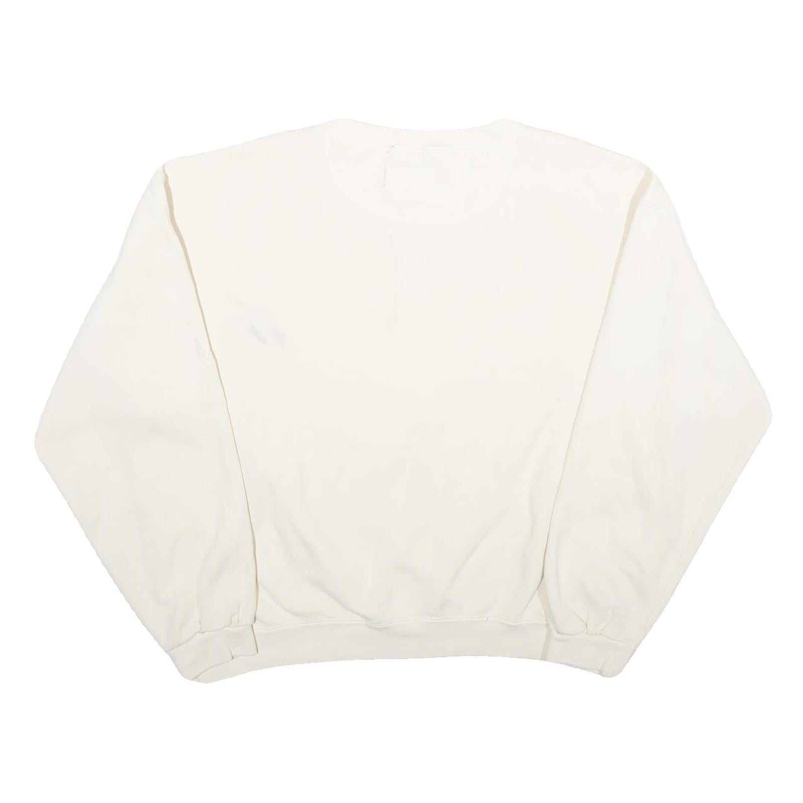 AUTHENTIC PIGMENT Womens Cream XL Crew Neck Cotton Blend Pullover Sweatshirt