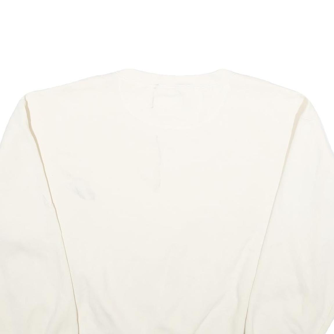 AUTHENTIC PIGMENT Womens Cream XL Crew Neck Cotton Blend Pullover Sweatshirt