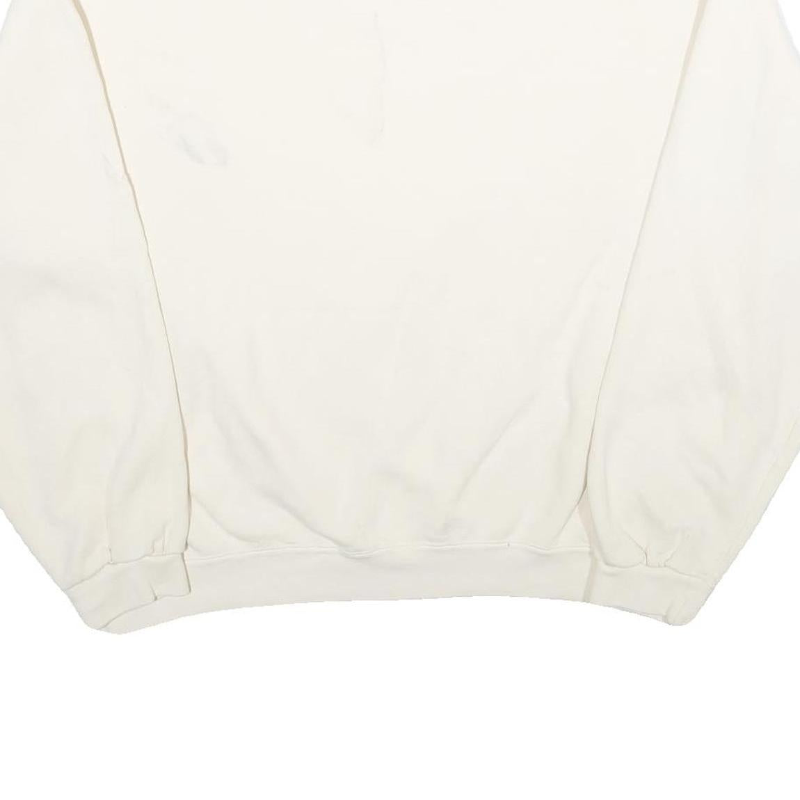 AUTHENTIC PIGMENT Womens Cream XL Crew Neck Cotton Blend Pullover Sweatshirt