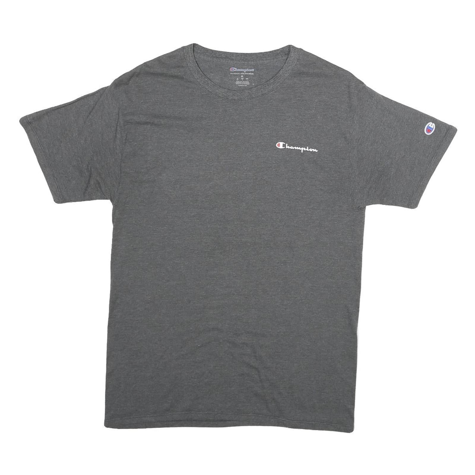CHAMPION Mens Grey Graphic T-Shirt M Short Sleeve Crew Neck Cotton Casual