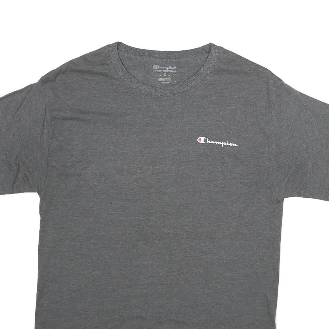 CHAMPION Mens Grey Graphic T-Shirt M Short Sleeve Crew Neck Cotton Casual