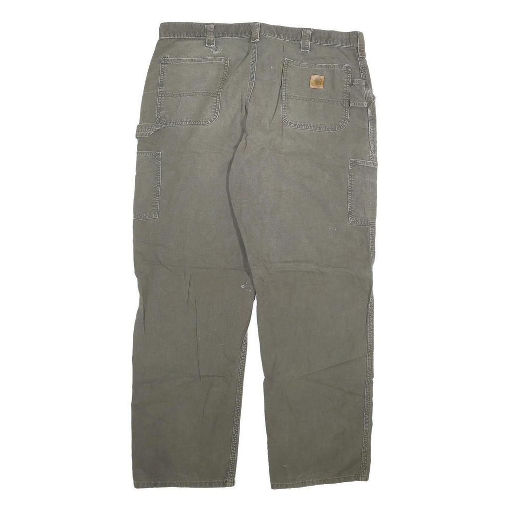 CARHARTT Mens Cotton Blend Grey Relaxed Straight Trousers W40 L34 Workwear