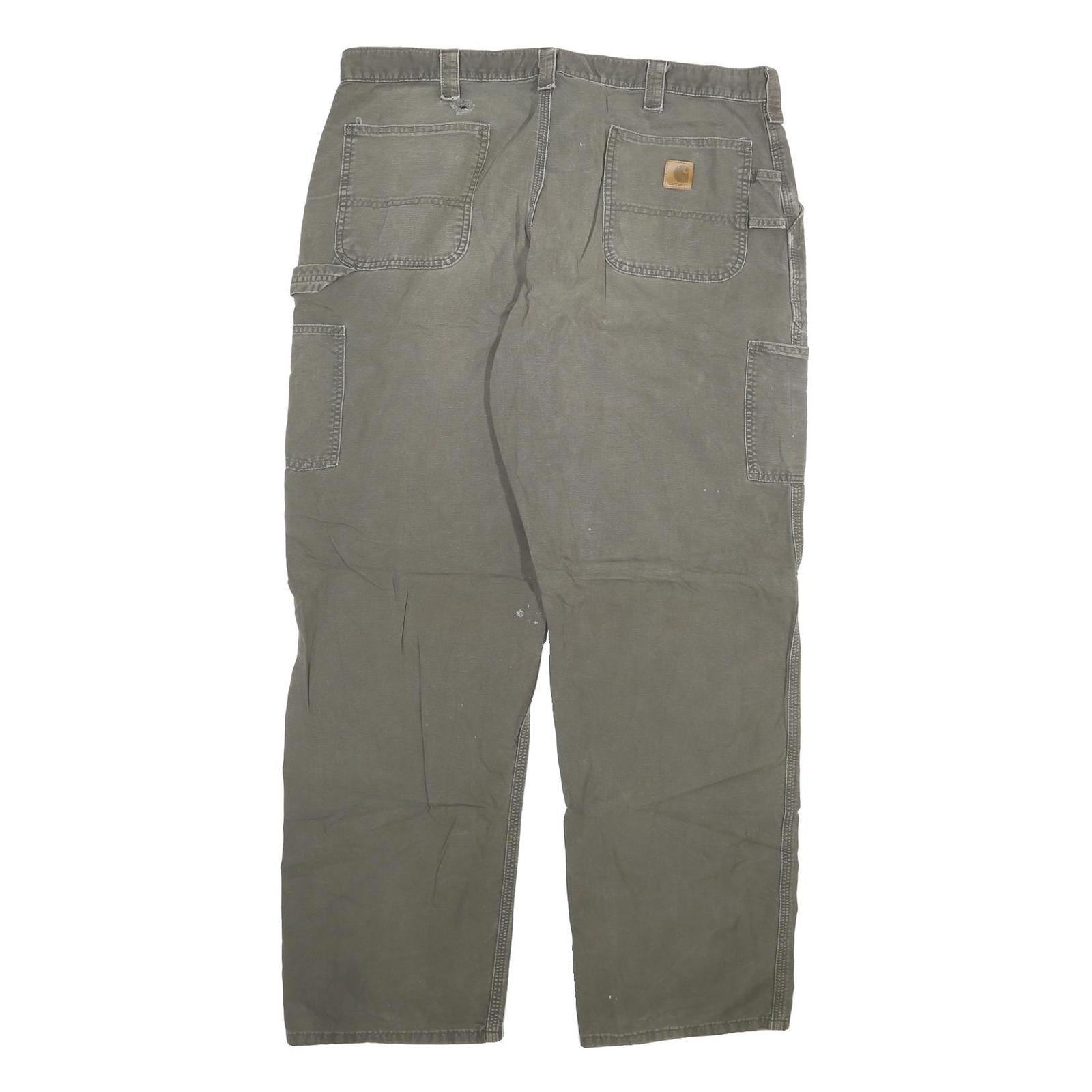 CARHARTT Mens Cotton Blend Grey Relaxed Straight Trousers W40 L34 Workwear