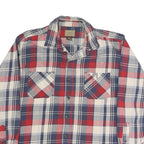 SCHMIDT Mens Red & Blue Check Shirt XL Cotton Blend Casual Button-Up