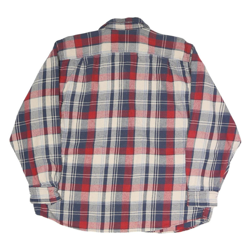SCHMIDT Mens Red & Blue Check Shirt XL Cotton Blend Casual Button-Up