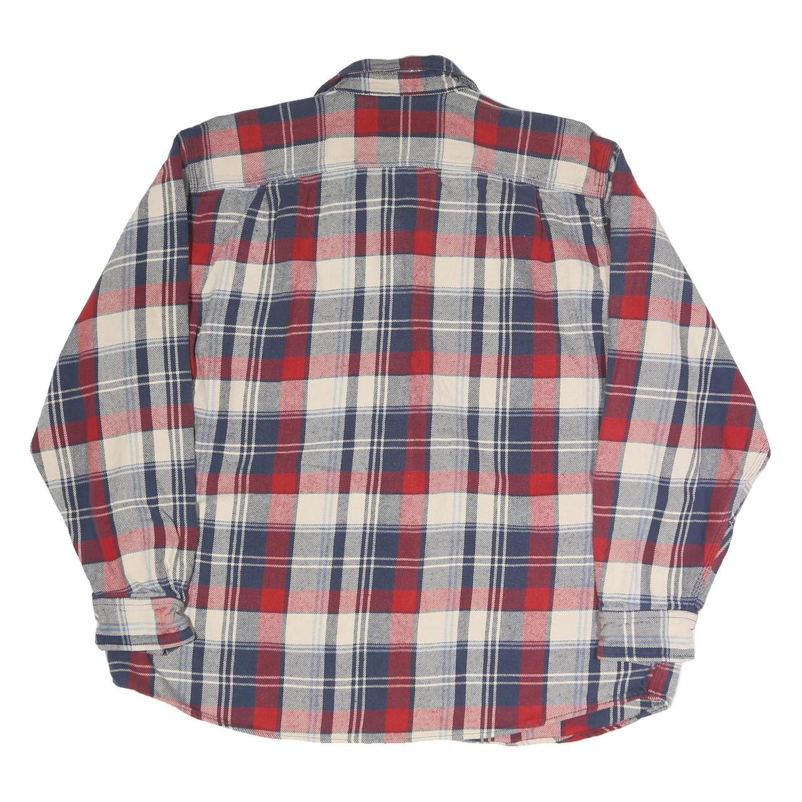 SCHMIDT Mens Red & Blue Check Shirt XL Cotton Blend Casual Button-Up
