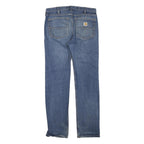 CARHARTT Womens Regular Fit Straight Denim Blue Jeans W32 L32 Zip Cotton Blend