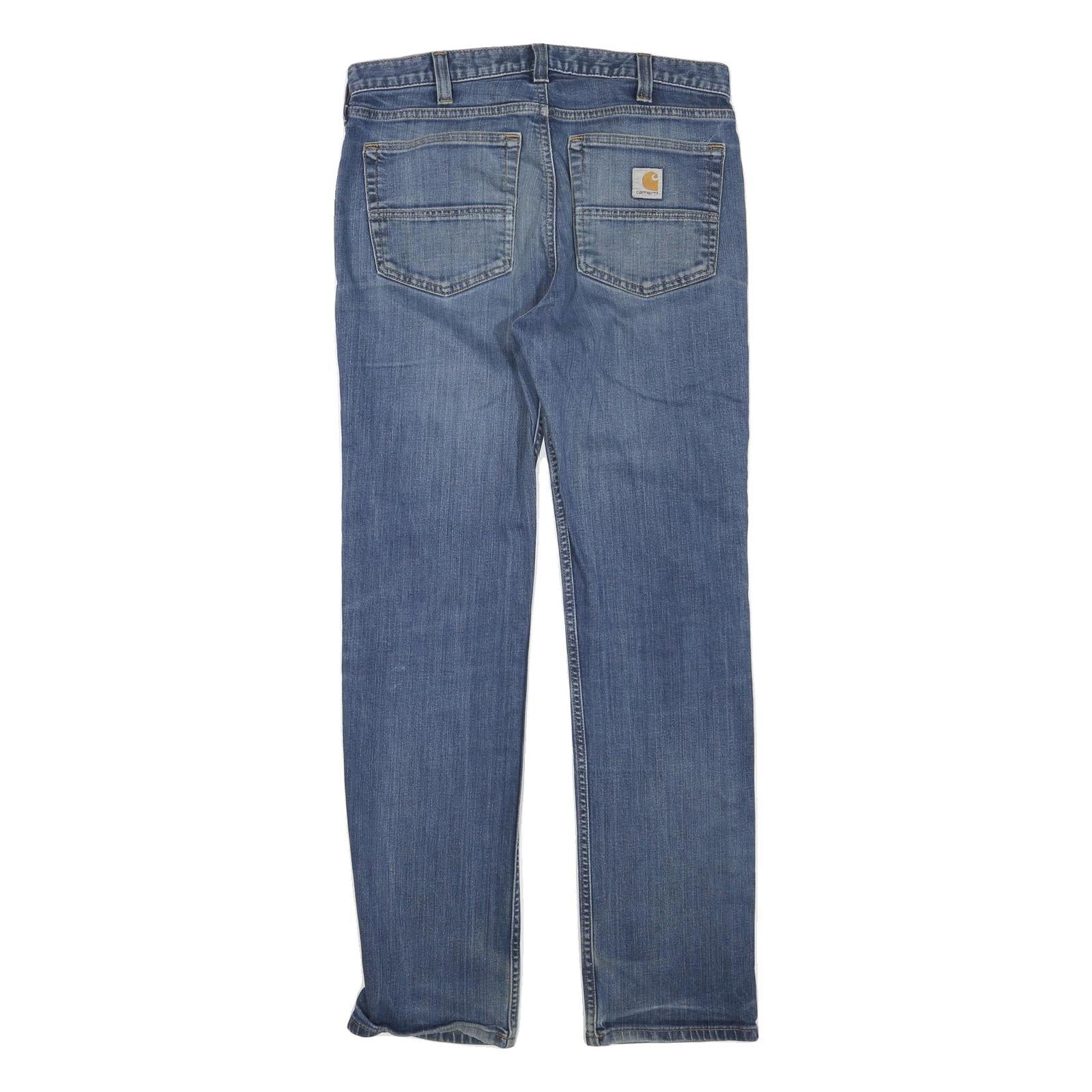 CARHARTT Womens Regular Fit Straight Denim Blue Jeans W32 L32 Zip Cotton Blend