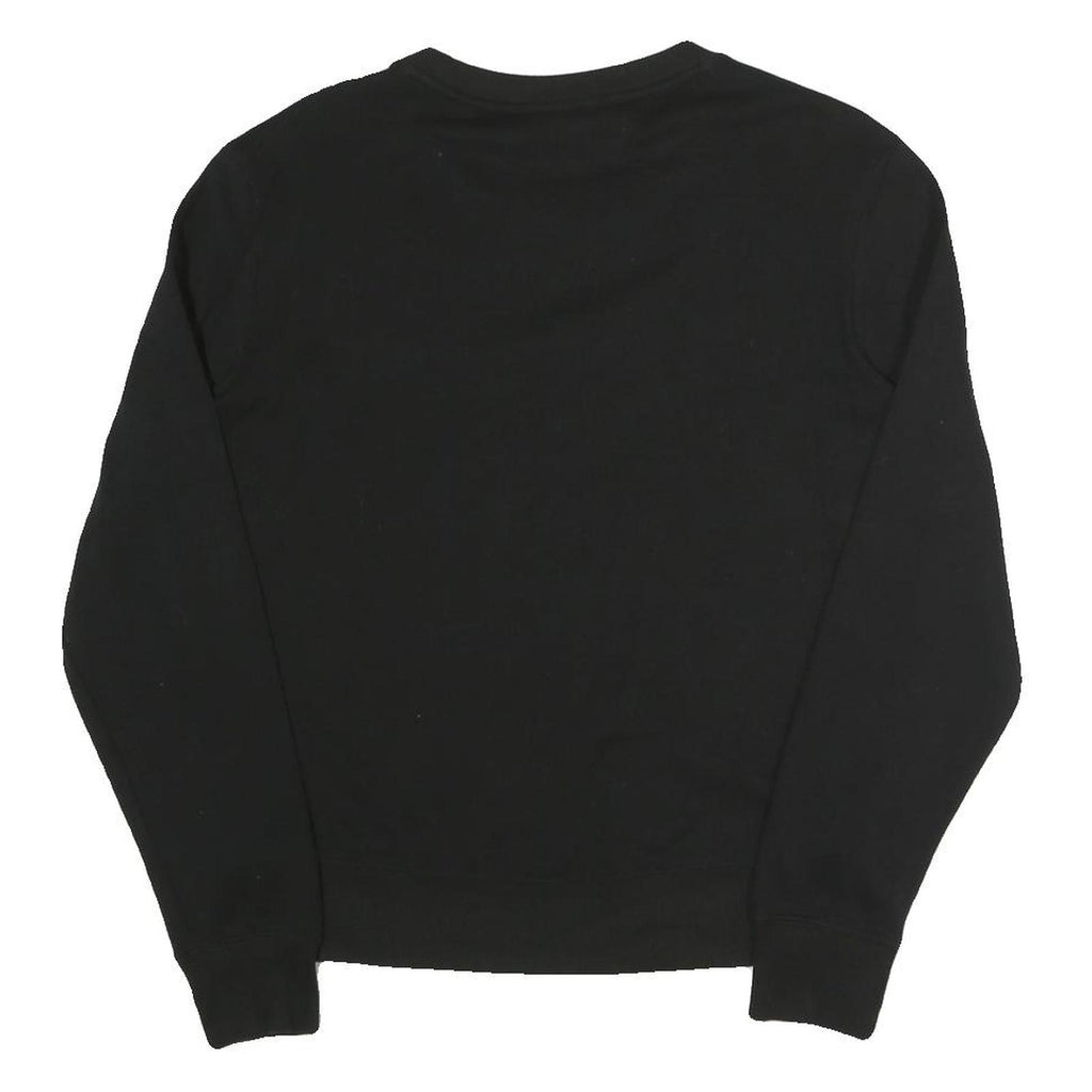 CALVIN KLEIN Womens Black Crew Neck Sweatshirt Pullover S Cotton Blend Jersey