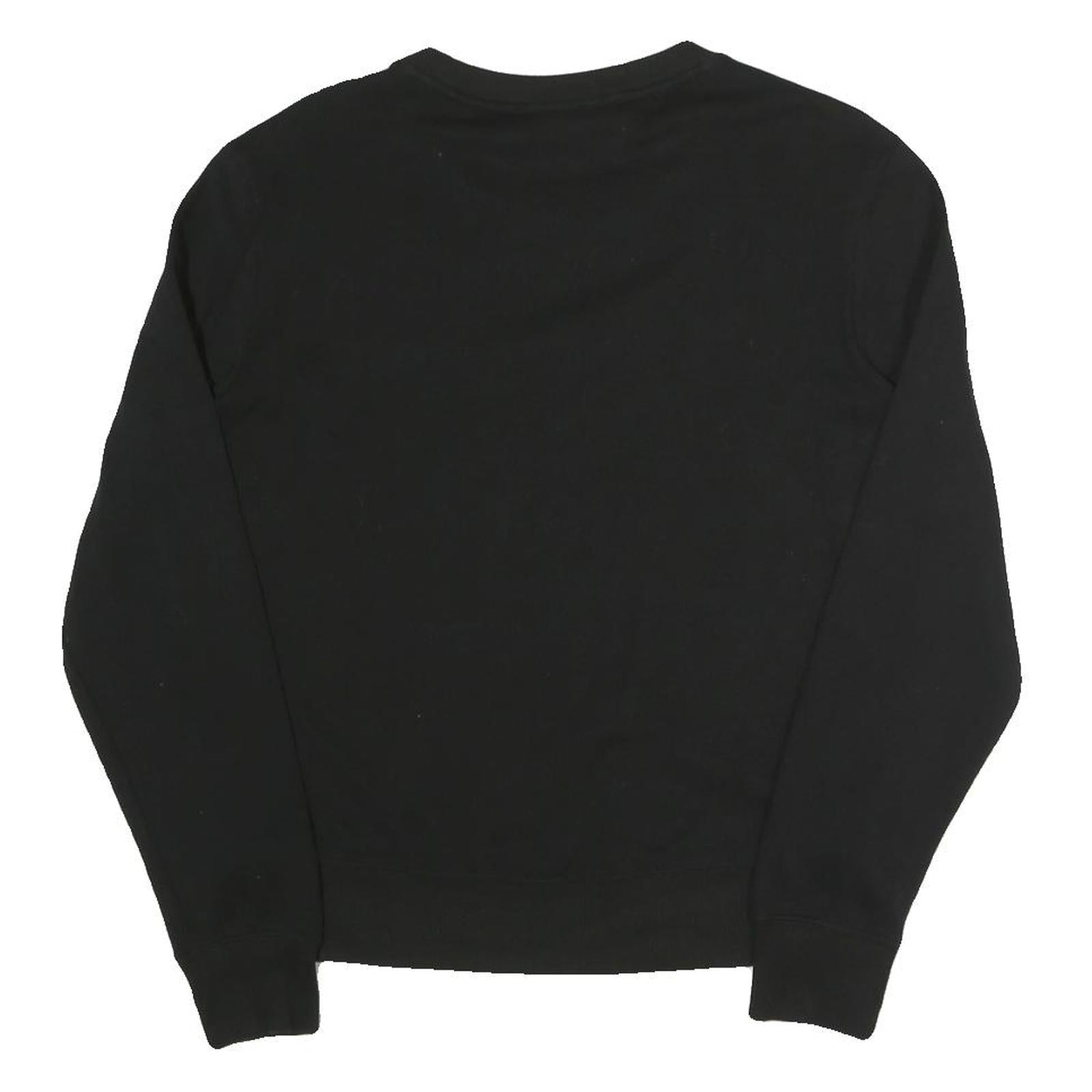 CALVIN KLEIN Womens Black Crew Neck Sweatshirt Pullover S Cotton Blend Jersey