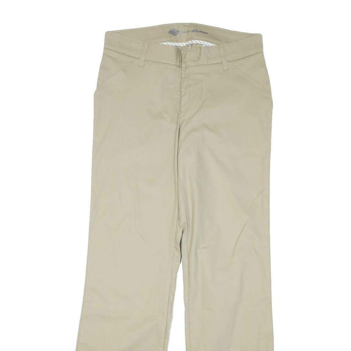 DICKIES Womens Cotton Blend Beige Regular Straight Trousers W30 L32 Workwear