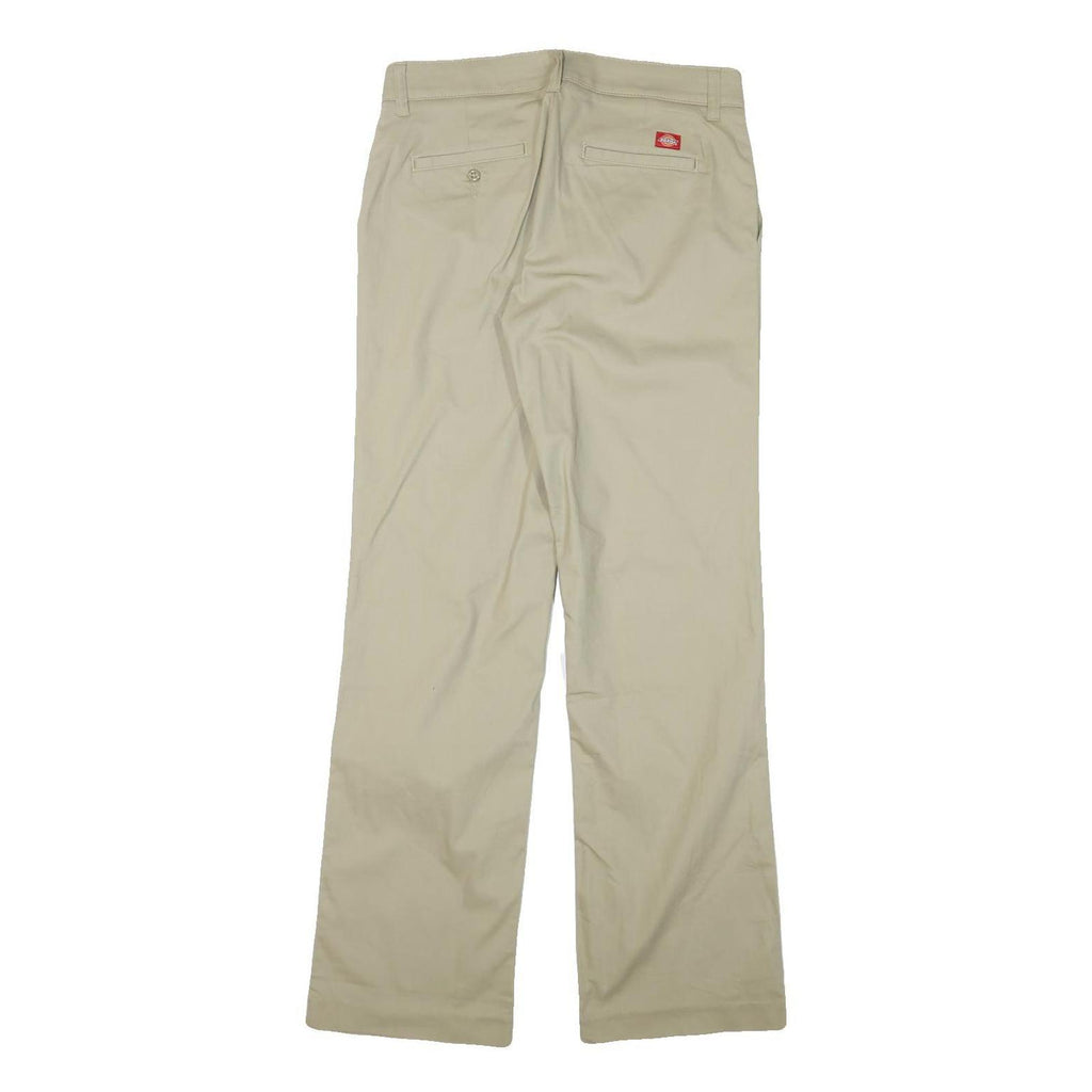 DICKIES Womens Cotton Blend Beige Regular Straight Trousers W30 L32 Workwear
