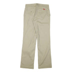 DICKIES Womens Cotton Blend Beige Regular Straight Trousers W30 L32 Workwear
