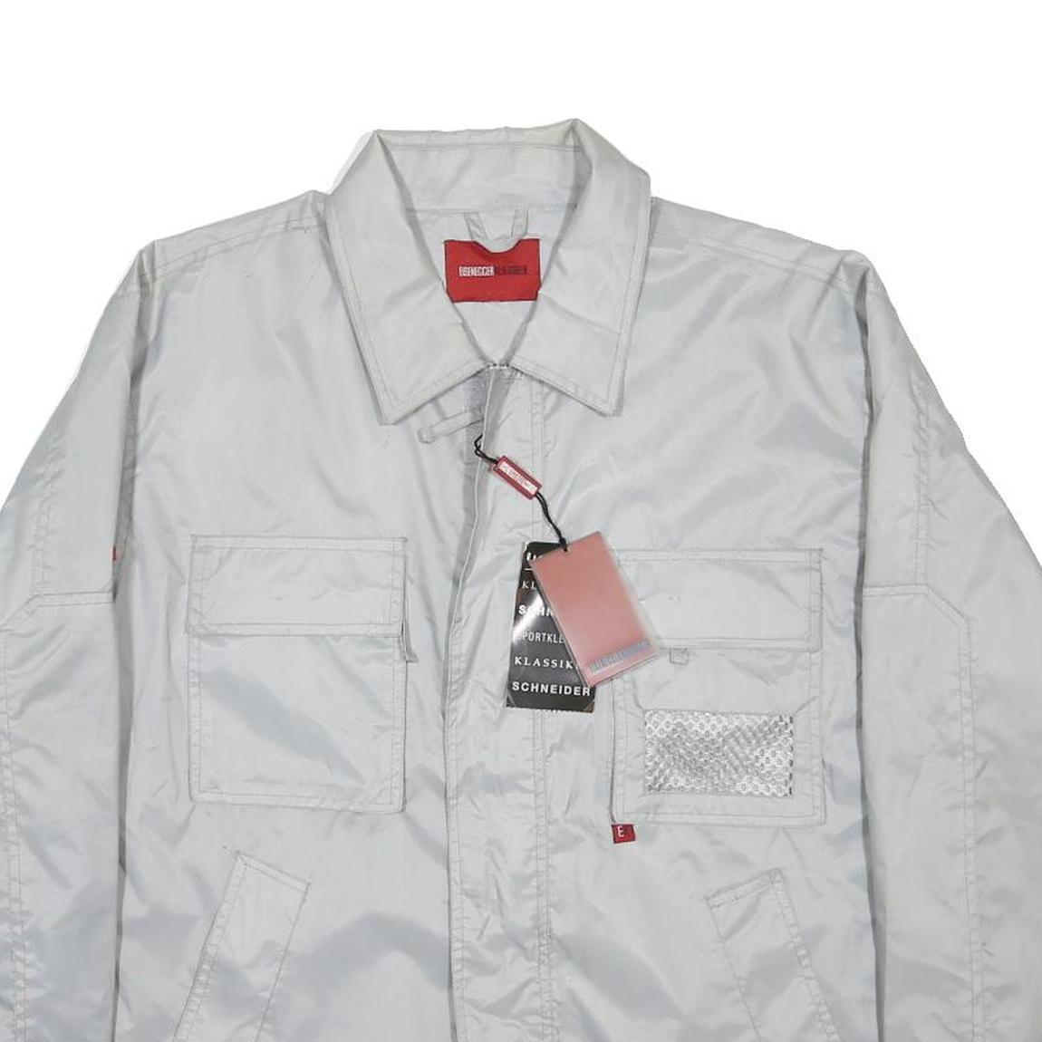 EISNEGGERKLASSIKER Mens White Nylon Zip Jacket L Casual Classic Outdoor