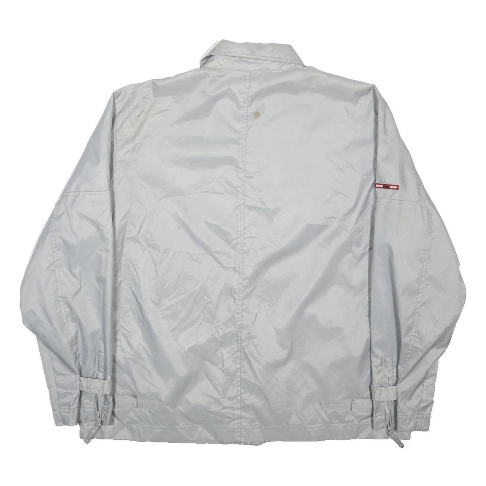 EISNEGGERKLASSIKER Mens White Nylon Zip Jacket L Casual Classic Outdoor