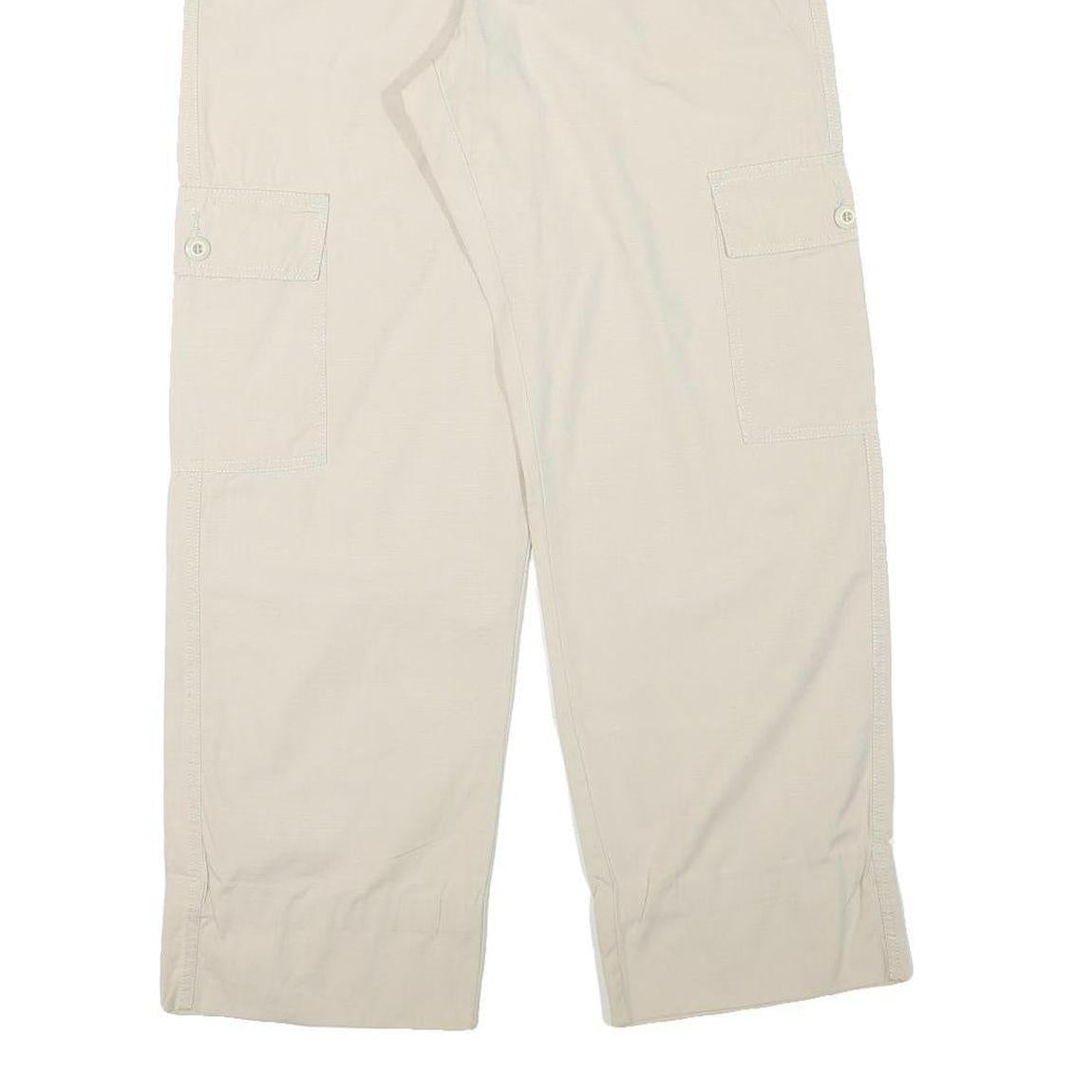 SERGIO VITTI Mens Regular Beige Cargo Trousers W31 L28 Cotton Blend Zip