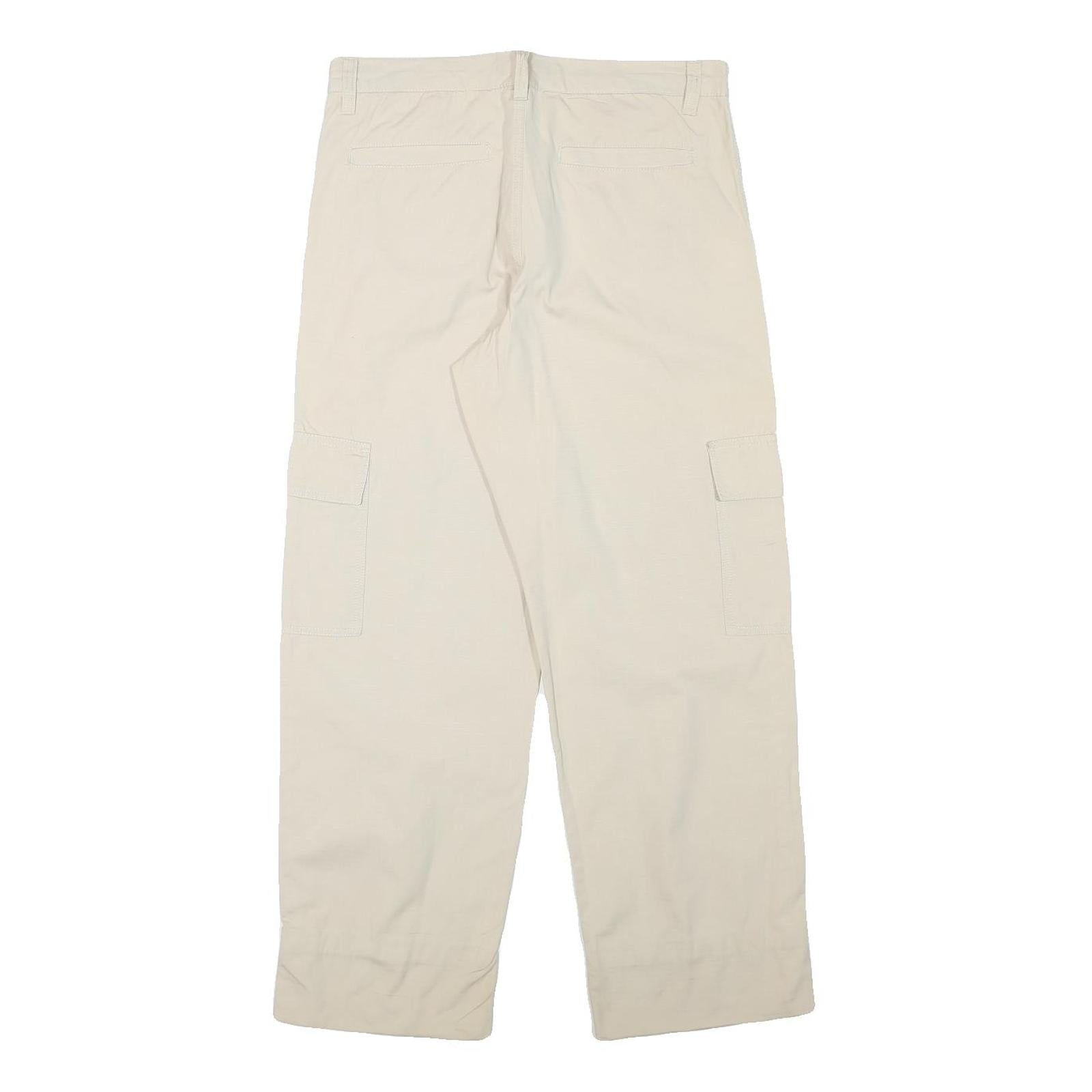 SERGIO VITTI Mens Regular Beige Cargo Trousers W31 L28 Cotton Blend Zip