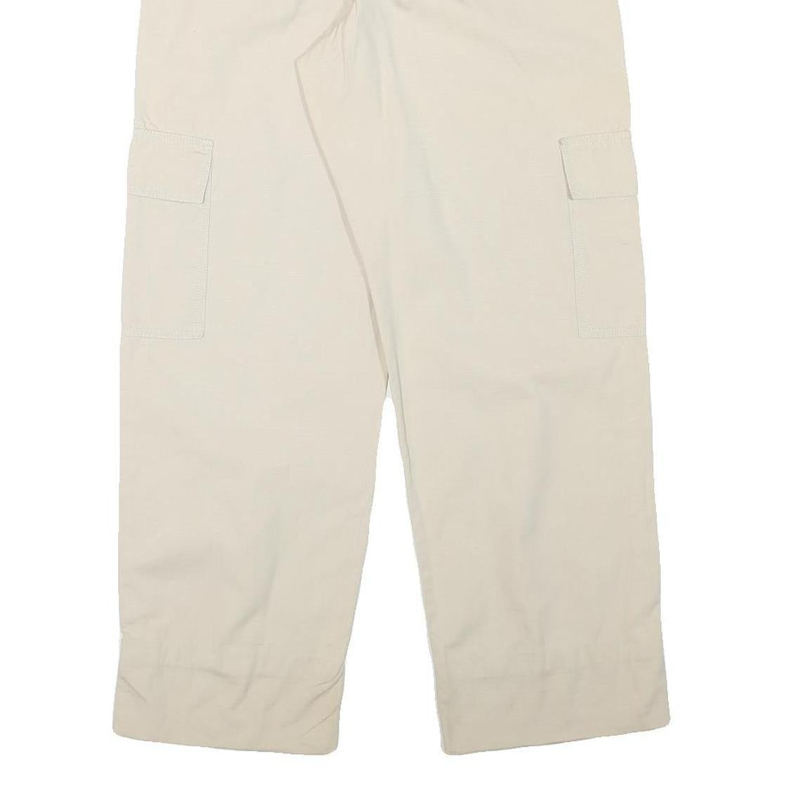 SERGIO VITTI Mens Regular Beige Cargo Trousers W31 L28 Cotton Blend Zip