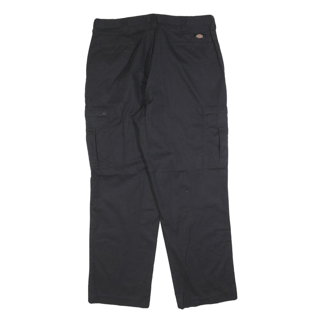 DICKIES Mens Cotton Blend Black Regular Fit Straight Leg Trousers W38 L32
