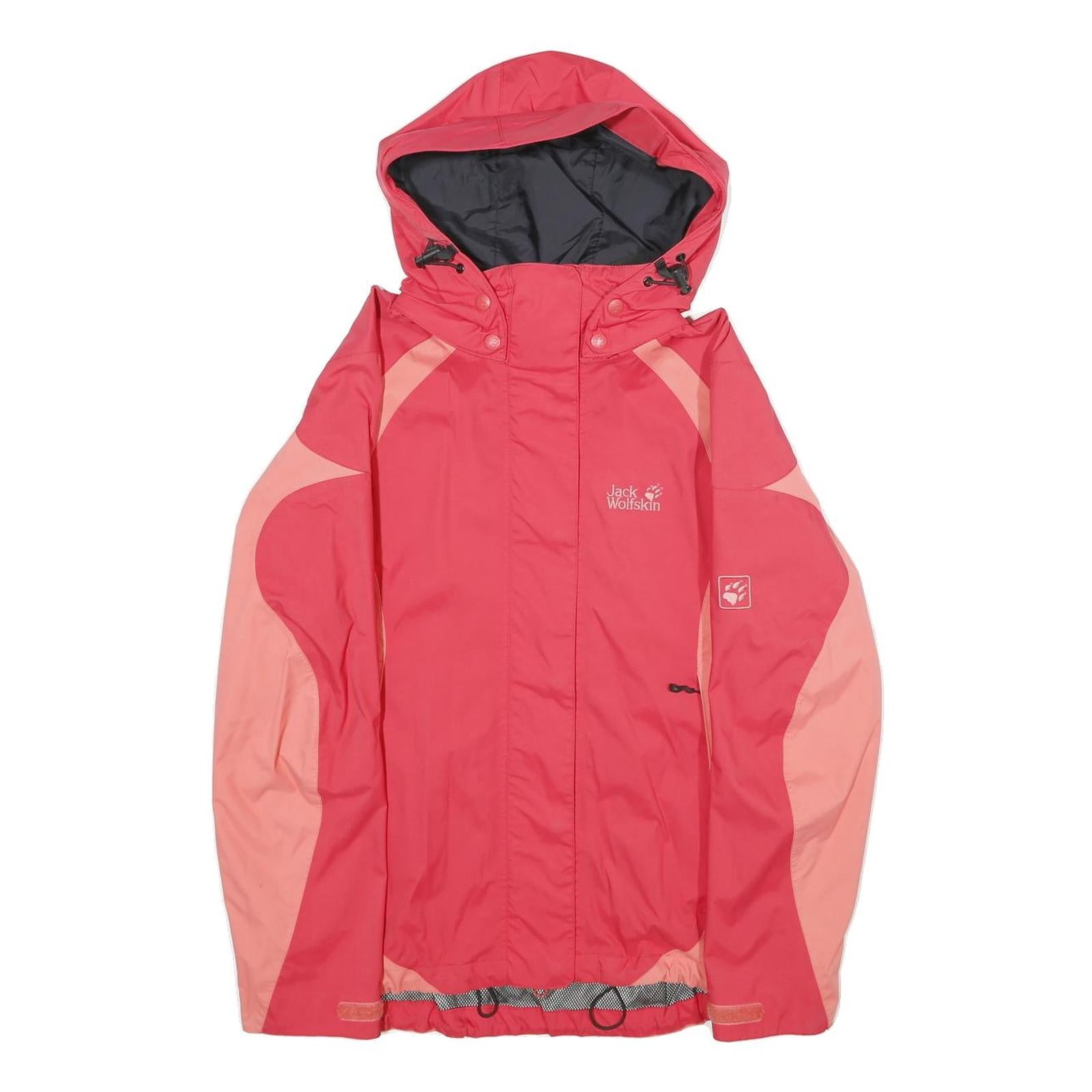 JACK WOLFSKIN Womens Red & Pink Outdoor Jacket M Polyamide Waterproof Zip Hood