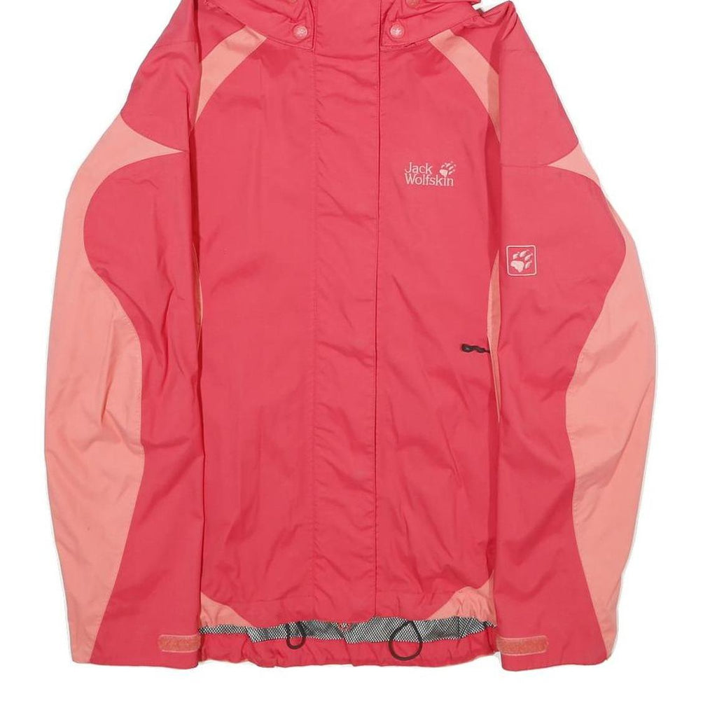 JACK WOLFSKIN Womens Red & Pink Outdoor Jacket M Polyamide Waterproof Zip Hood
