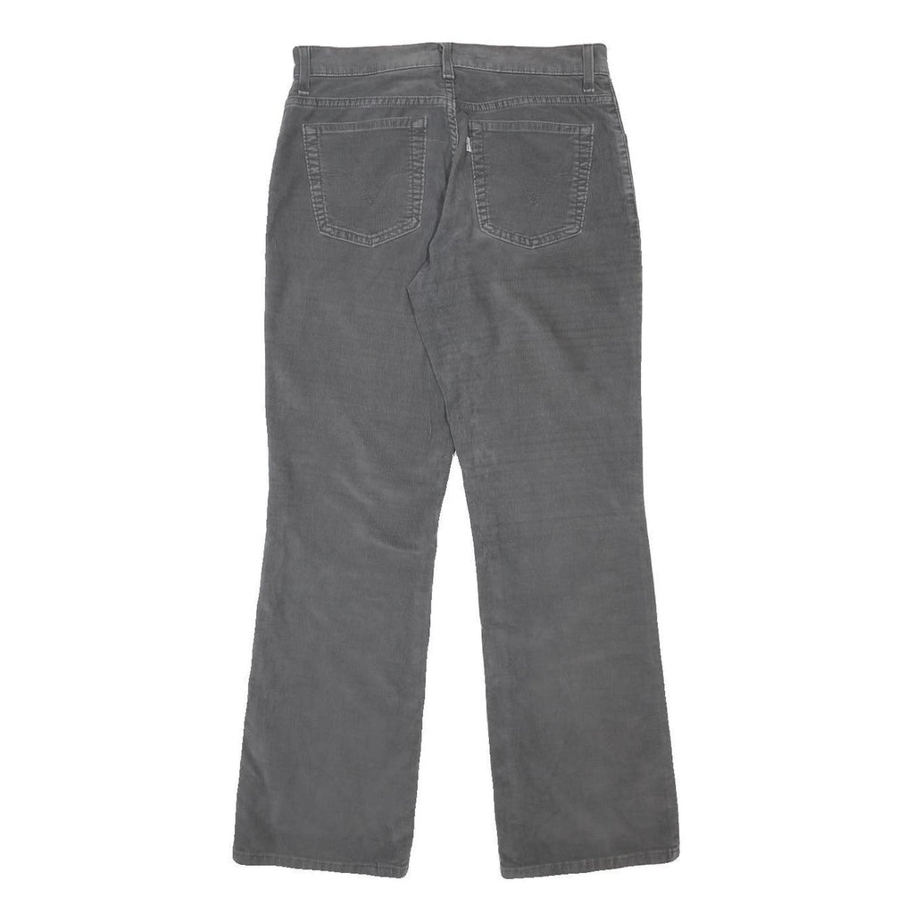 LEVI'S Womens Cotton Blend Grey Relaxed Straight Trousers W30 L30 Casual Zip