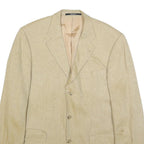 YVES SAINT LAURENT Mens Beige Silk Blend Tailored Button Jacket L Plain