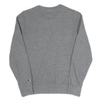 CHAMPION Womens Grey Cotton Blend Crew Neck Sweatshirt XS Classic Logo Pullover