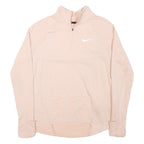 NIKE Womens Beige 1/4 Zip M Sweatshirt Lightweight Pullover Activewear