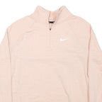 NIKE Womens Beige 1/4 Zip M Sweatshirt Lightweight Pullover Activewear