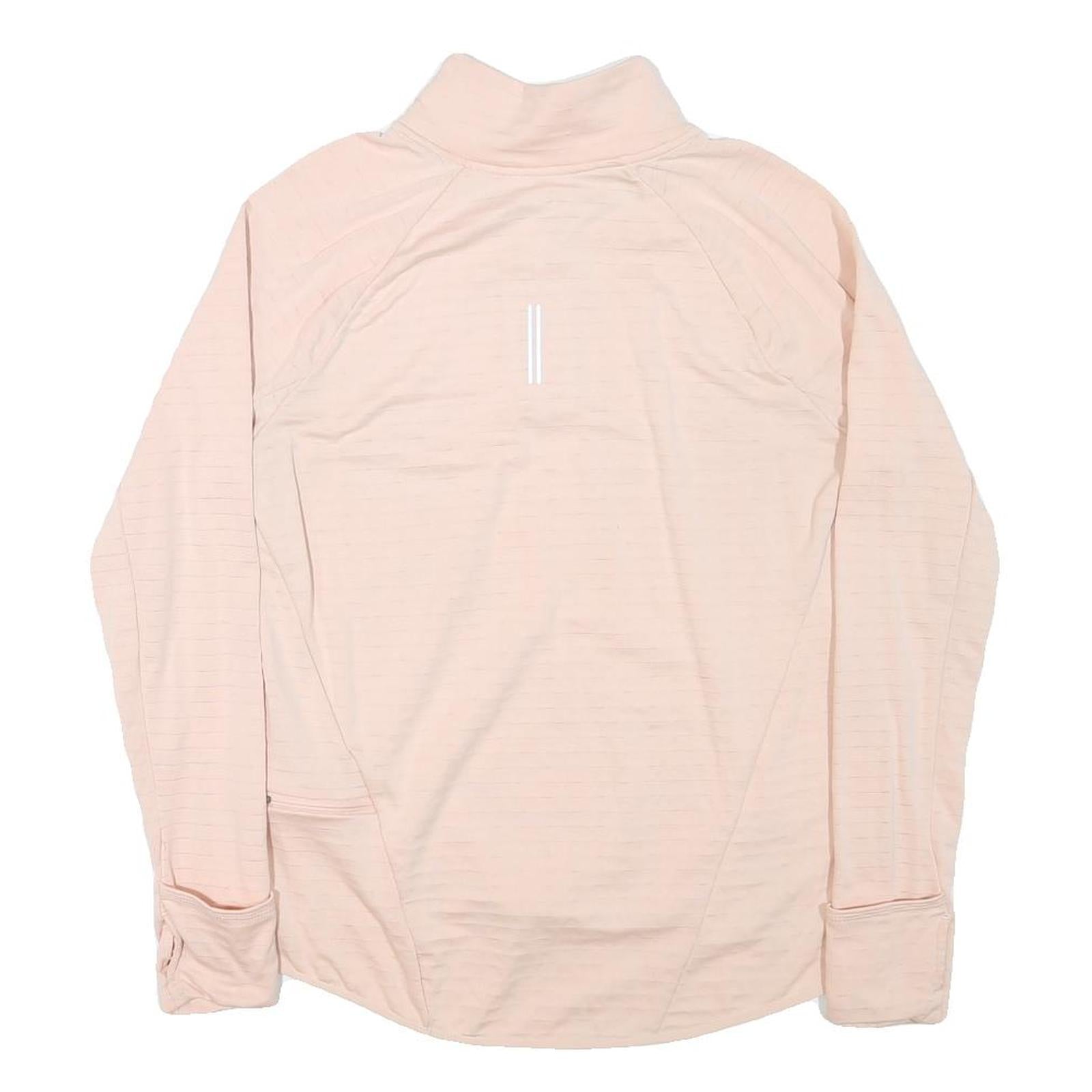 NIKE Womens Beige 1/4 Zip M Sweatshirt Lightweight Pullover Activewear