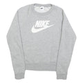 NIKE Womens Grey Crew Neck Sweatshirt S Cotton Pullover Comfort Casual