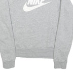 NIKE Womens Grey Crew Neck Sweatshirt S Cotton Pullover Comfort Casual